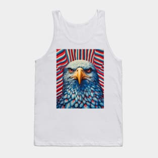 USA America Fourth of July Op Art Bald Eagle July 4th Tank Top